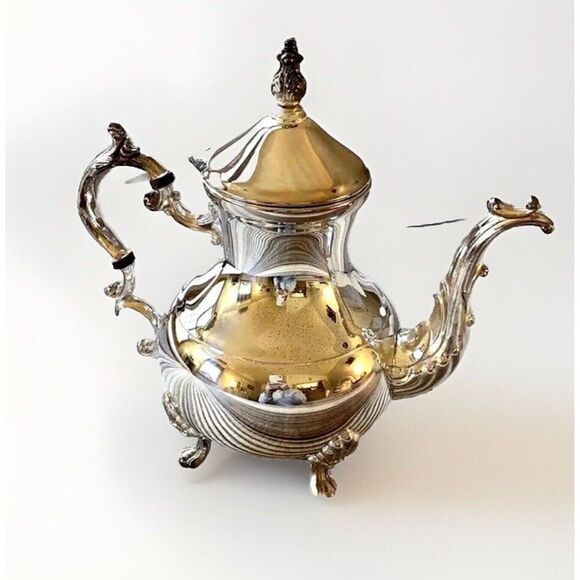 Vintage FB Rogers Genuine Silver Tea Coffee Pot Urn NEW in Box Colonial Chateau - Picture 1 of 7